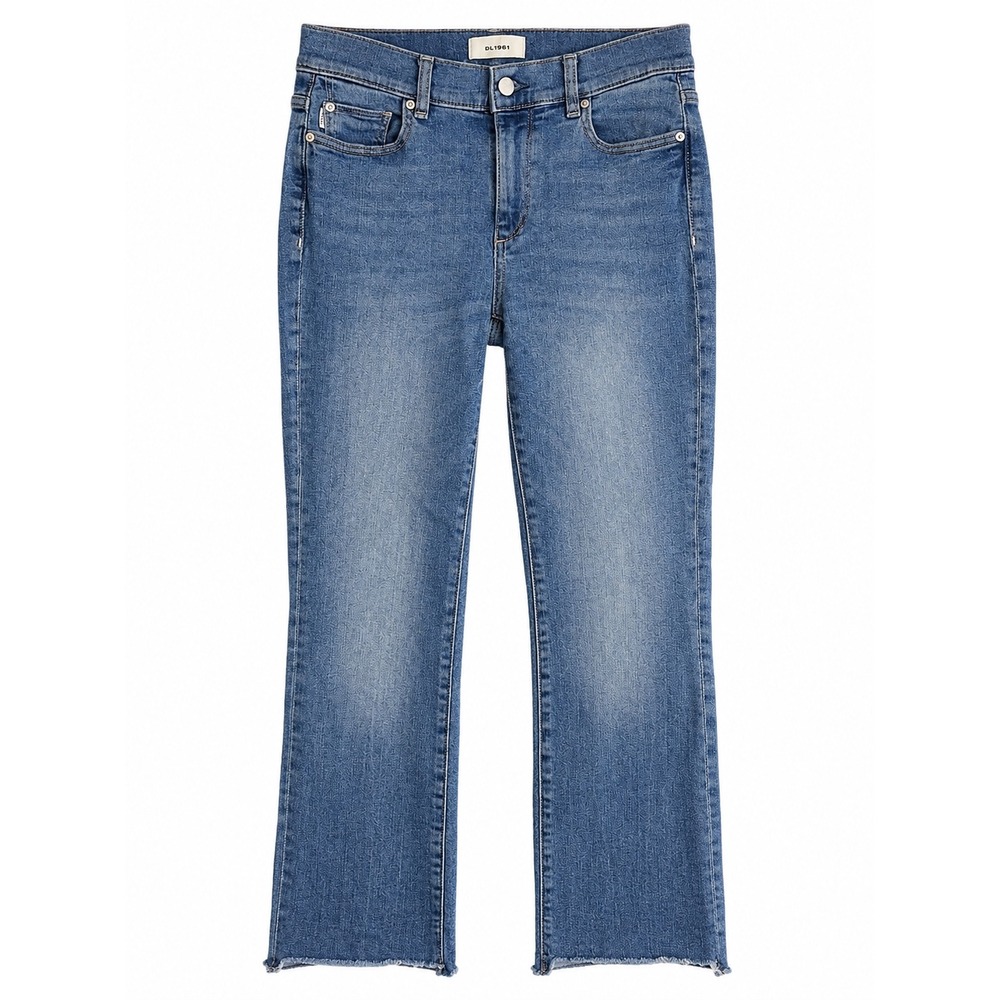 DL1961 Mara Straight Leg Jeans Size 26 Medium Wash Frayed Raw Hem Premium Denim